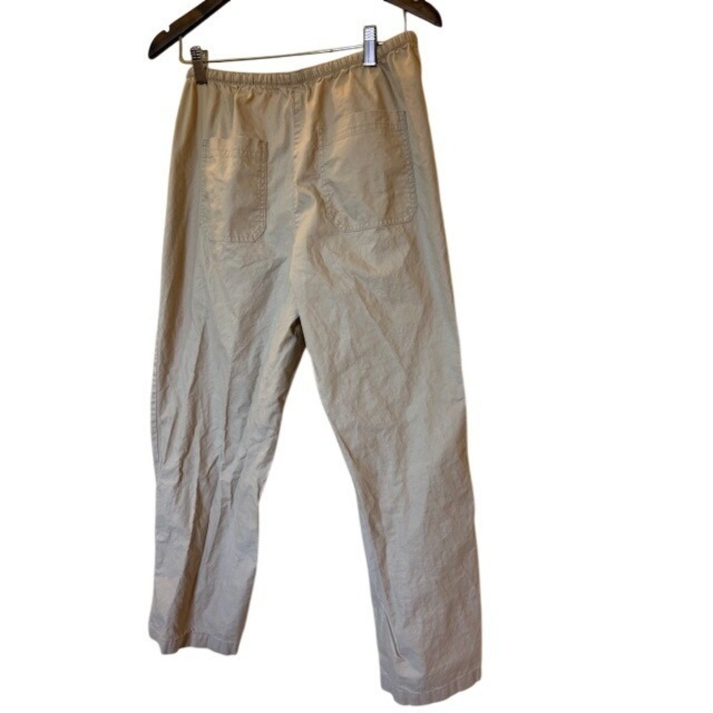 LL Bean Classic Fit Khaki Tan Drawstring Elastic Waist Pants Women's M Petite - Picture 5 of 8